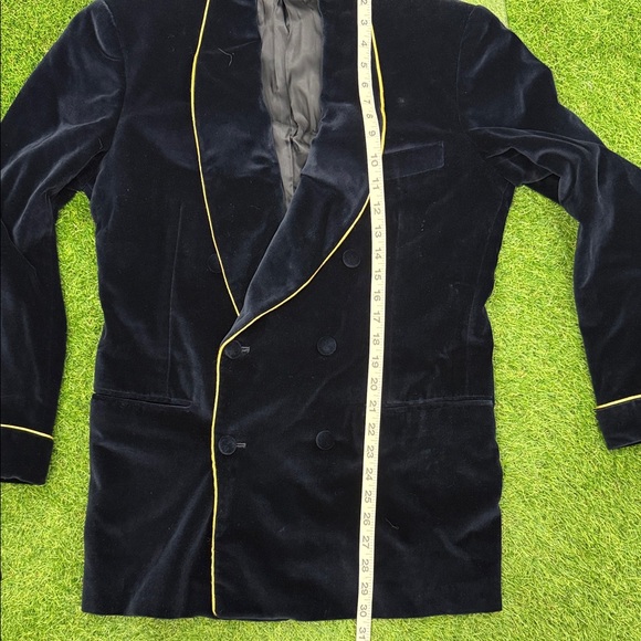 Edgar Pomeroy Saks Fifth Avenue Luxurious Velvet Blazer with Gold Accents - Picture 12 of 12